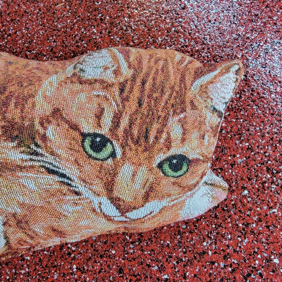 Cozy Cat Pillow - Orange and White - Picture 3 of 3